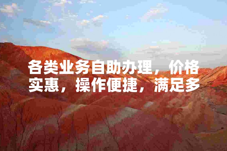 各类业务自助办理，价格实惠，操作便捷，满足多样需求。
