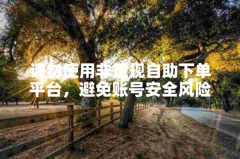 请勿使用非正规自助下单平台，避免账号安全风险。