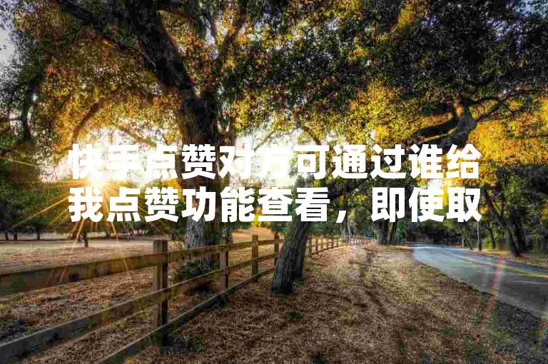 快手点赞对方可通过谁给我点赞功能查看，即使取消点赞提醒仍在。