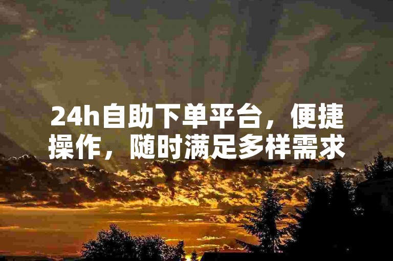 24h自助下单平台，便捷操作，随时满足多样需求。
