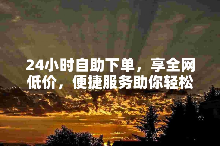 24小时自助下单，享全网低价，便捷服务助你轻松购物。