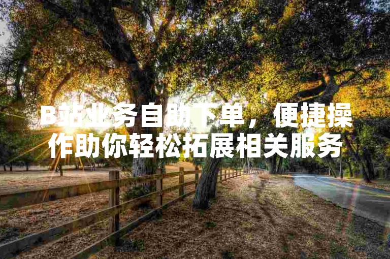 B站业务自助下单，便捷操作助你轻松拓展相关服务。