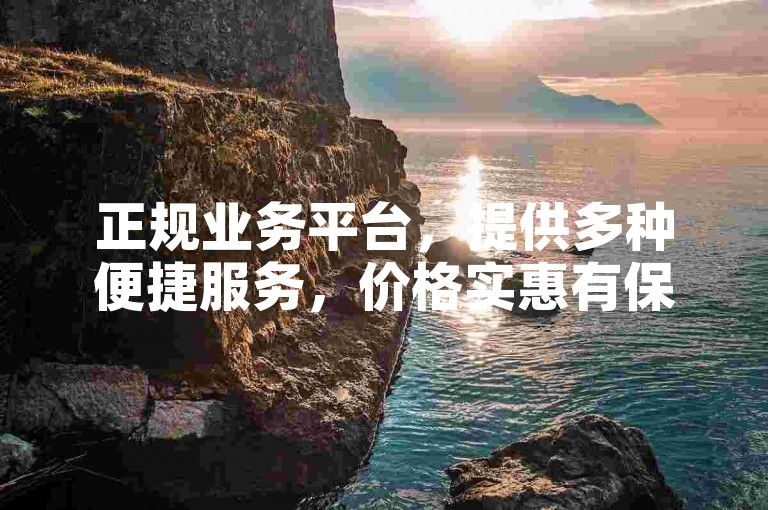 正规业务平台，提供多种便捷服务，价格实惠有保障。