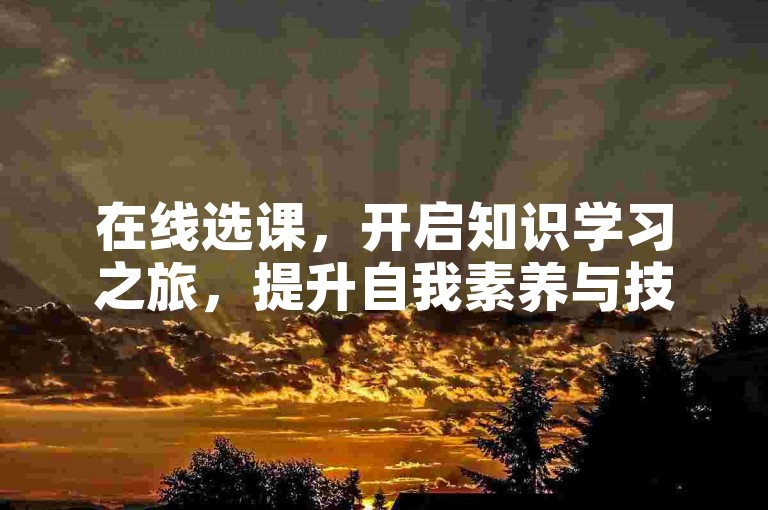 在线选课，开启知识学习之旅，提升自我素养与技能。
