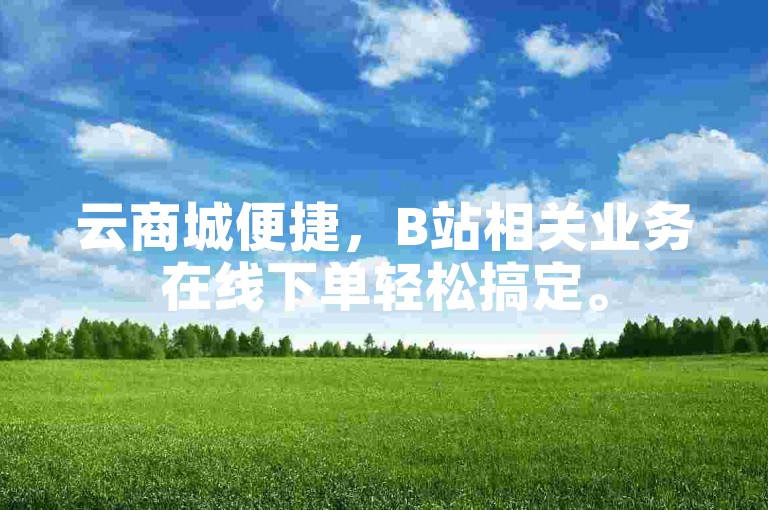 云商城便捷，B站相关业务在线下单轻松搞定。