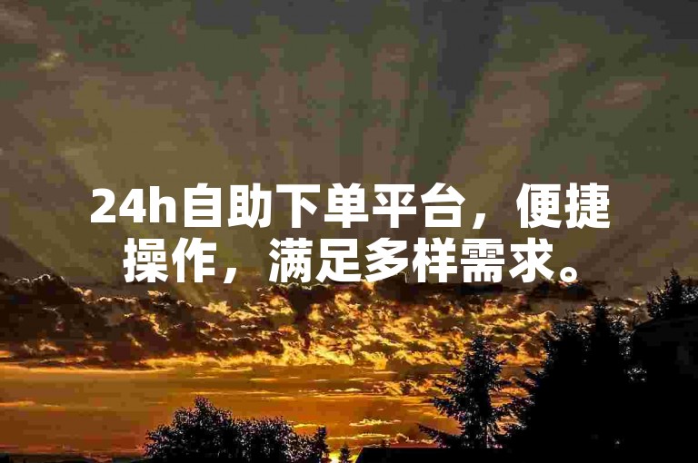 24h自助下单平台，便捷操作，满足多样需求。