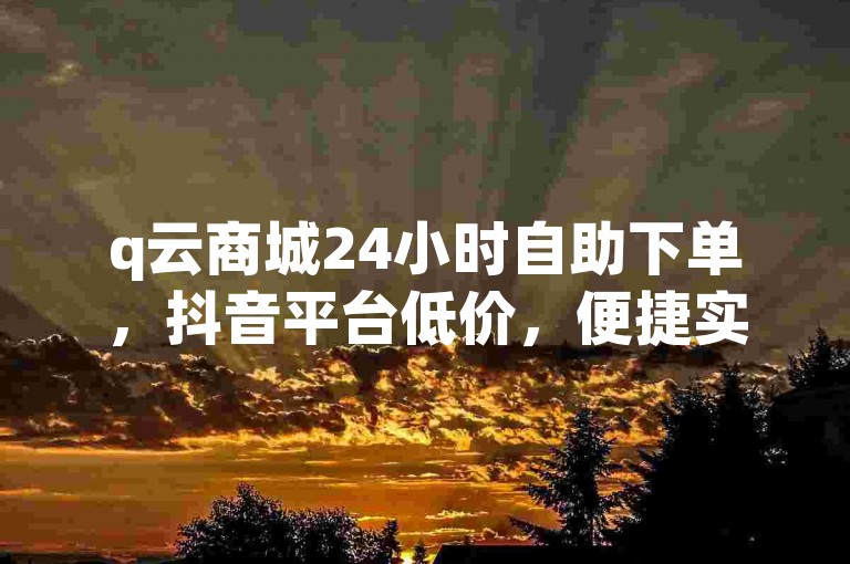 q云商城24小时自助下单，抖音平台低价，便捷实惠之选。
