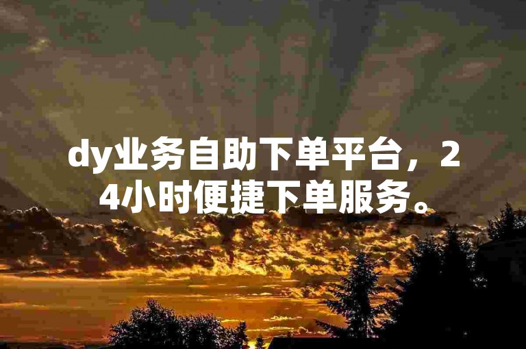 dy业务自助下单平台，24小时便捷下单服务。