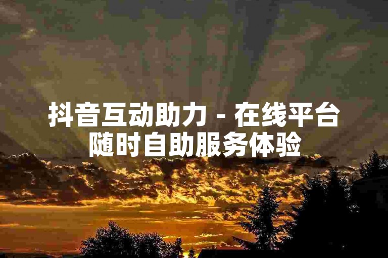 抖音互动助力 - 在线平台随时自助服务体验
