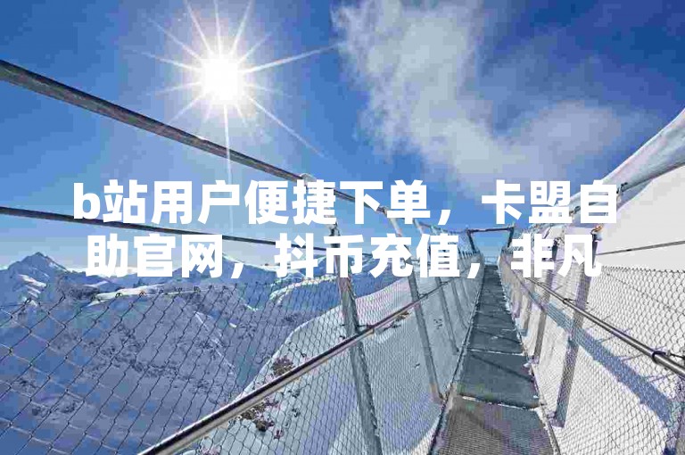 b站用户便捷下单，卡盟自助官网，抖币充值，非凡服务体验