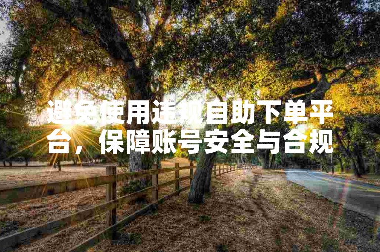 避免使用违规自助下单平台，保障账号安全与合规。