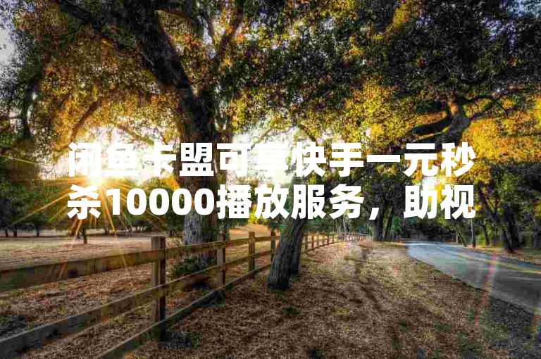闲鱼卡盟可享快手一元秒杀10000播放服务，助视频增流。