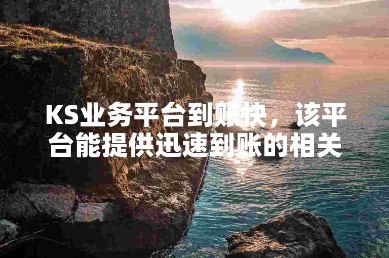 KS业务平台到账快，该平台能提供迅速到账的相关业务服务？