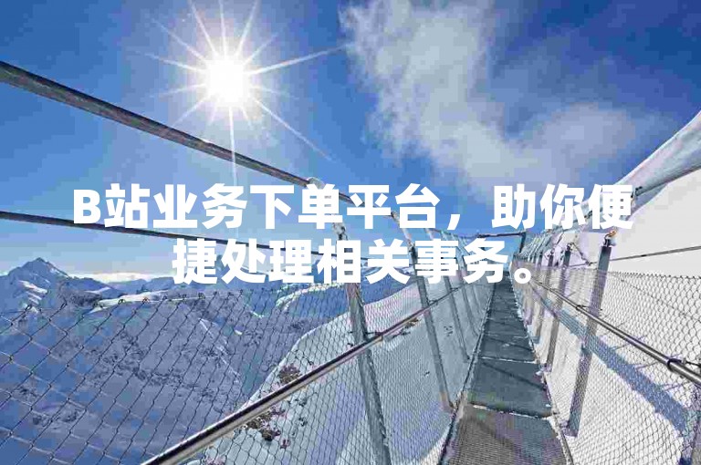 B站业务下单平台，助你便捷处理相关事务。