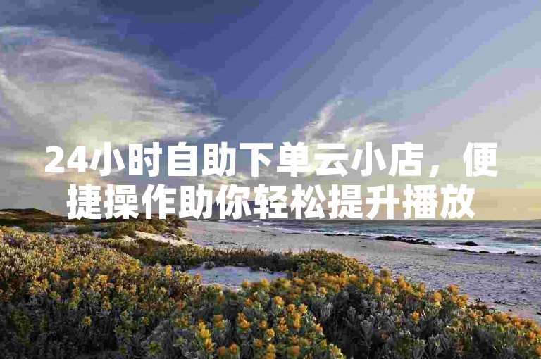 24小时自助下单云小店，便捷操作助你轻松提升播放量。