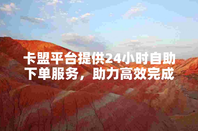 卡盟平台提供24小时自助下单服务，助力高效完成任务。