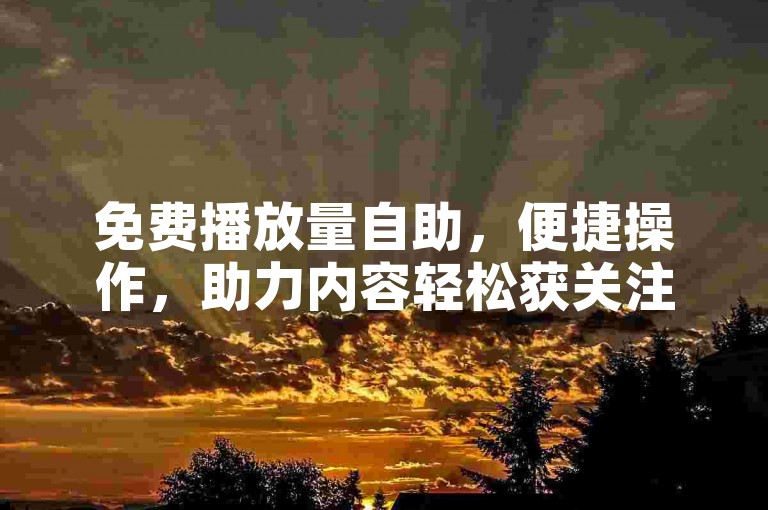 免费播放量自助，便捷操作，助力内容轻松获关注。