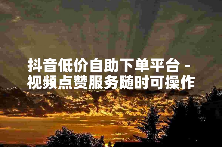 抖音低价自助下单平台 - 视频点赞服务随时可操作