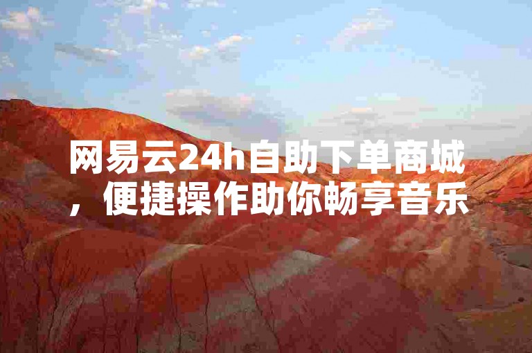 网易云24h自助下单商城，便捷操作助你畅享音乐时光。