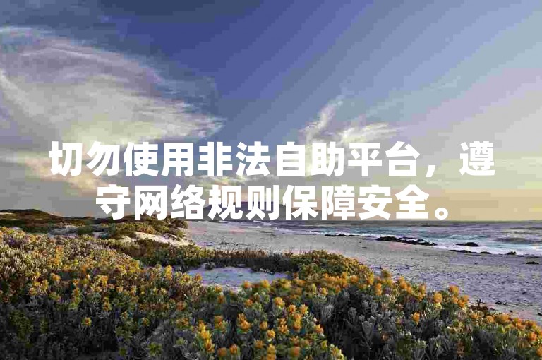 切勿使用非法自助平台，遵守网络规则保障安全。