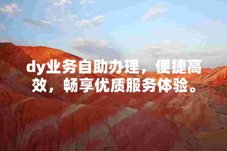 dy业务自助办理，便捷高效，畅享优质服务体验。