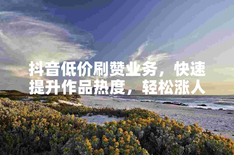 抖音低价刷赞业务，快速提升作品热度，轻松涨人气！