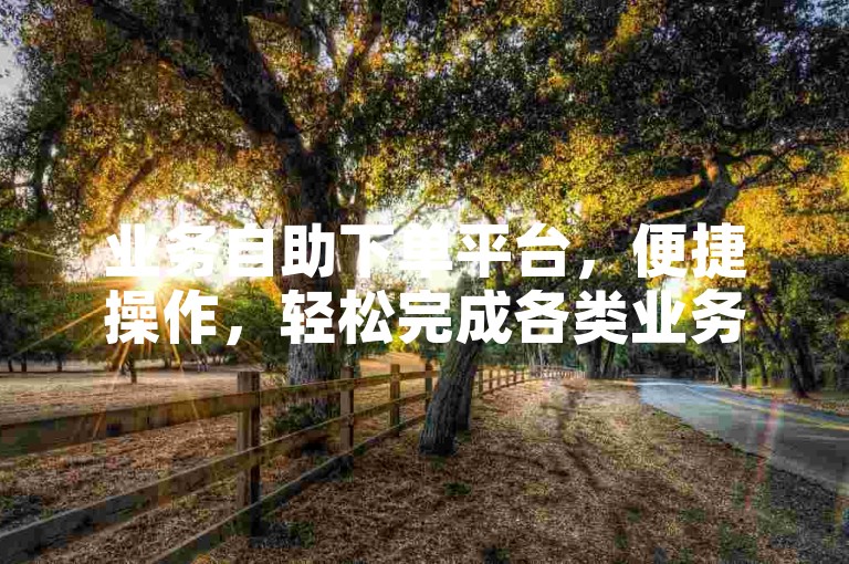 业务自助下单平台，便捷操作，轻松完成各类业务需求。