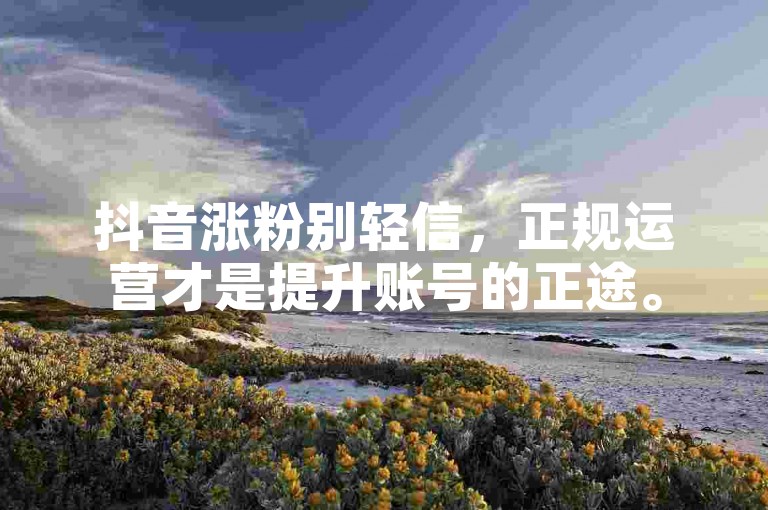 抖音涨粉别轻信，正规运营才是提升账号的正途。