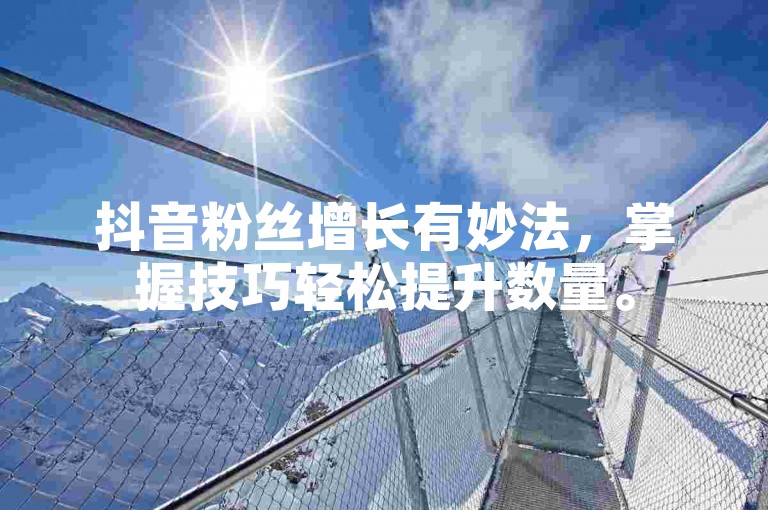 抖音粉丝增长有妙法，掌握技巧轻松提升数量。
