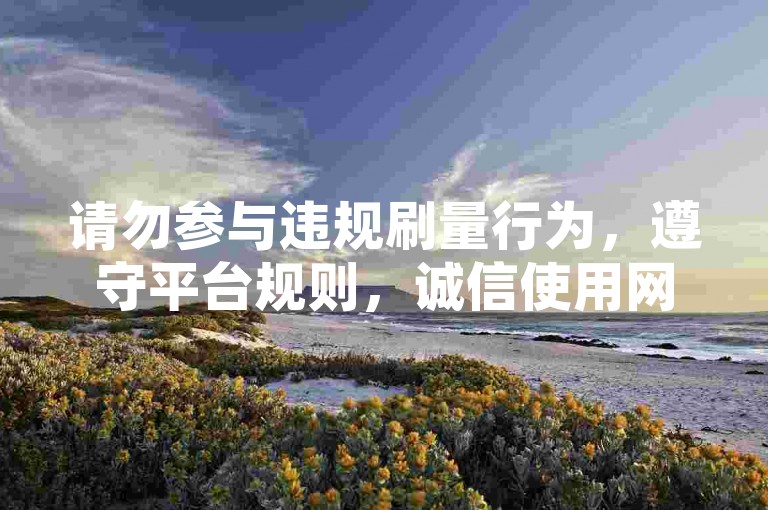 请勿参与违规刷量行为，遵守平台规则，诚信使用网络服务。
