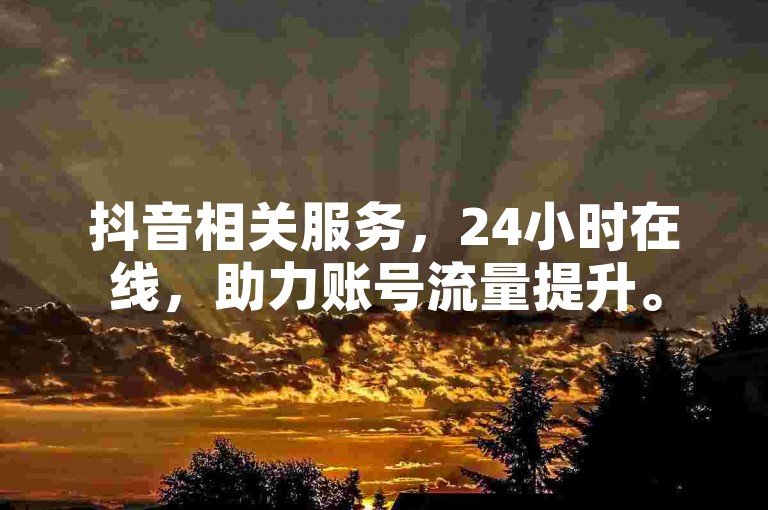 抖音相关服务，24小时在线，助力账号流量提升。