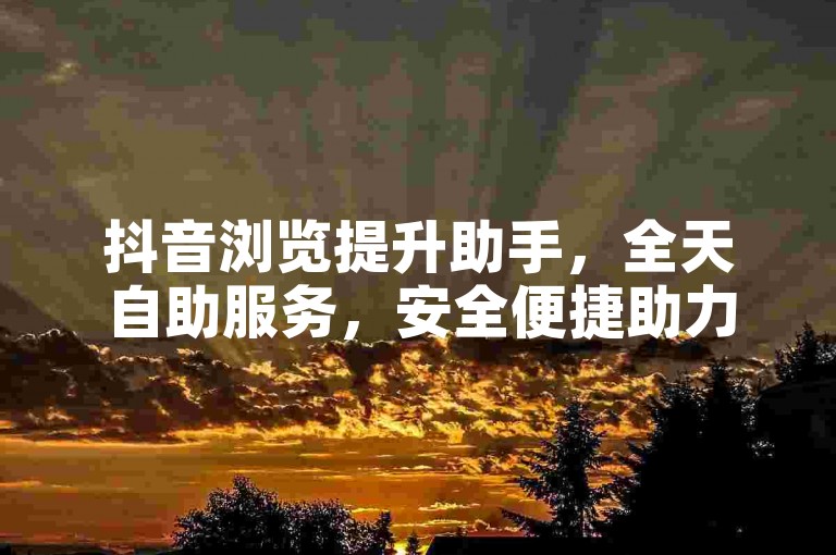 抖音浏览提升助手，全天自助服务，安全便捷助力流量增长。