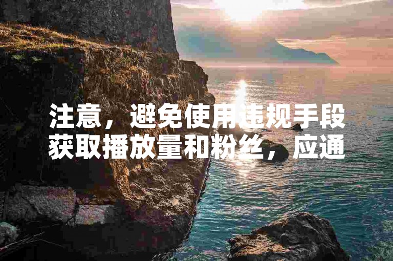 注意，避免使用违规手段获取播放量和粉丝，应通过优质内容自然吸引。