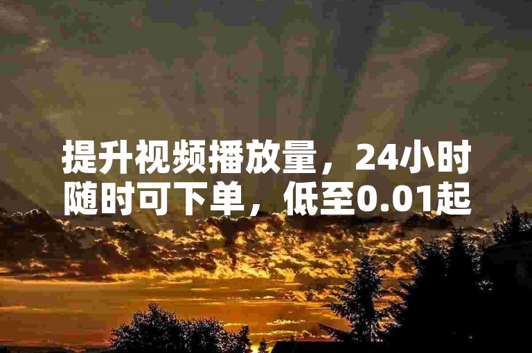 提升视频播放量，24小时随时可下单，低至0.01起。