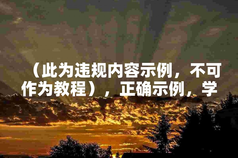 （此为违规内容示例，不可作为教程），正确示例，学习视频剪辑技巧，提升作品吸引力更关键。
