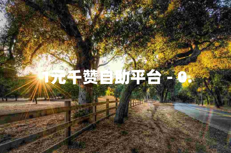 1元千赞自助平台 - 0.5元五百赞轻松下单