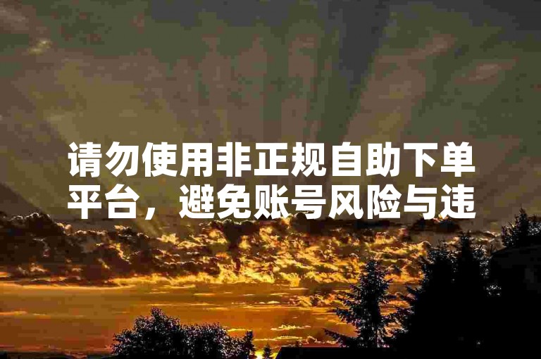 请勿使用非正规自助下单平台，避免账号风险与违规问题。