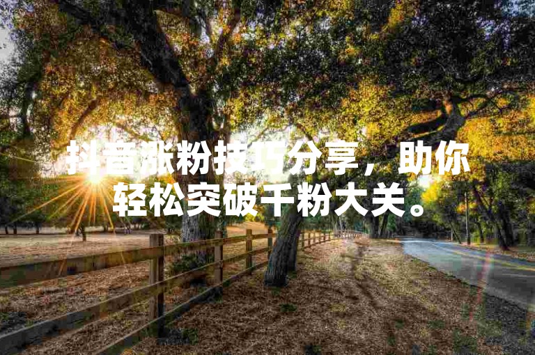 抖音涨粉技巧分享，助你轻松突破千粉大关。