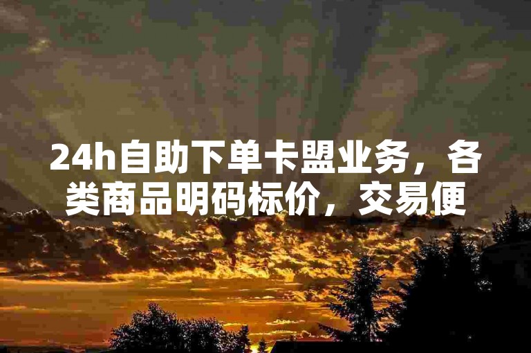24h自助下单卡盟业务，各类商品明码标价，交易便捷无忧。