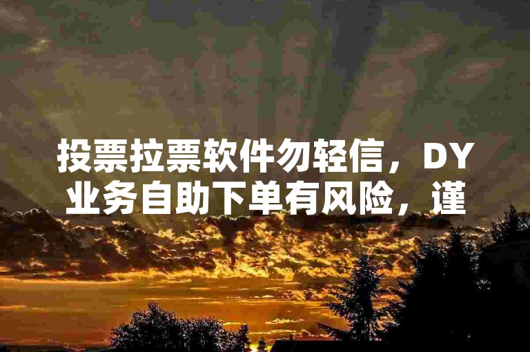 投票拉票软件勿轻信，DY业务自助下单有风险，谨防诈骗。