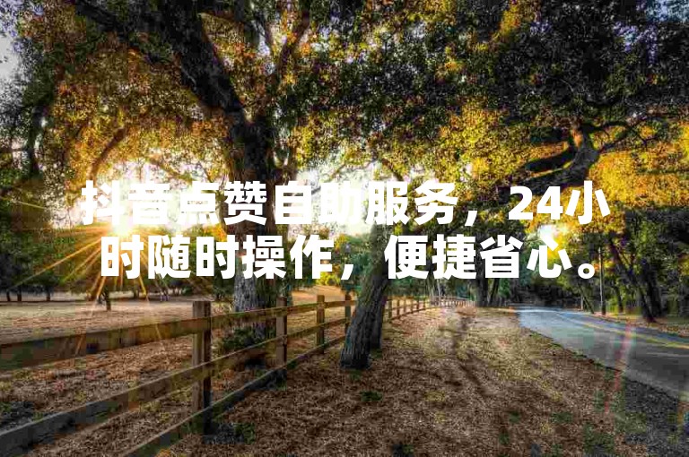 抖音点赞自助服务，24小时随时操作，便捷省心。