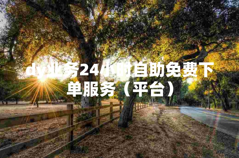 dy业务24小时自助免费下单服务（平台）