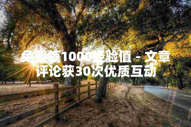 免费领1000经验值 - 文章评论获30次优质互动
