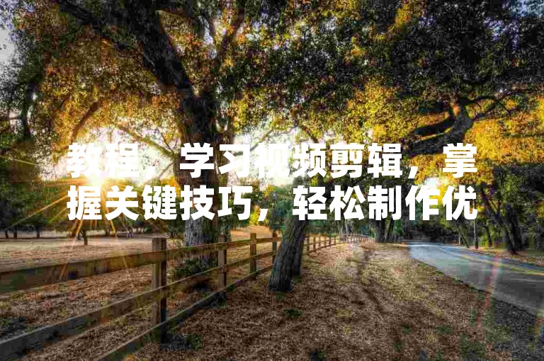 教程，学习视频剪辑，掌握关键技巧，轻松制作优质内容。