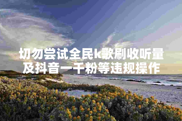 切勿尝试全民k歌刷收听量及抖音一千粉等违规操作，应合规使用平台。