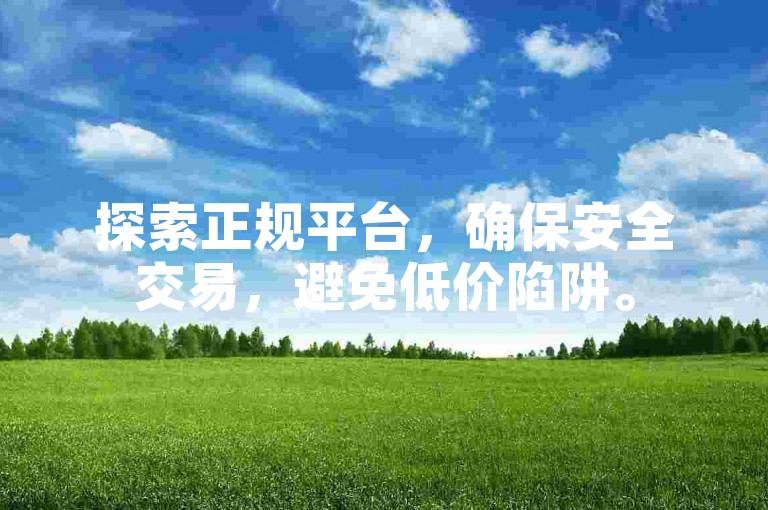 探索正规平台，确保安全交易，避免低价陷阱。