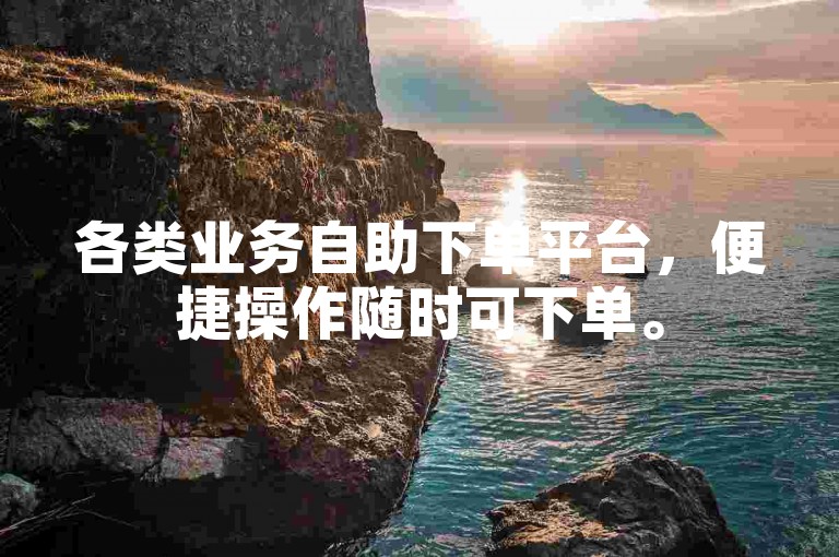 各类业务自助下单平台，便捷操作随时可下单。