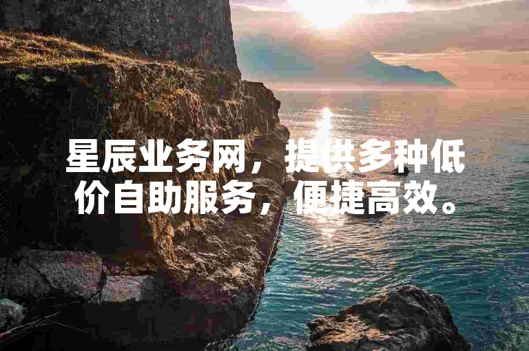 星辰业务网，提供多种低价自助服务，便捷高效。