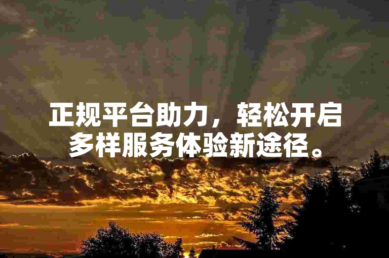 正规平台助力，轻松开启多样服务体验新途径。