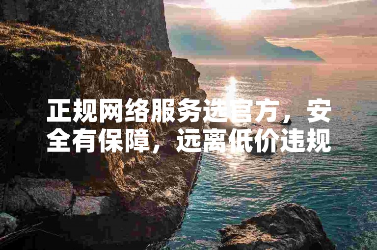 正规网络服务选官方，安全有保障，远离低价违规平台。